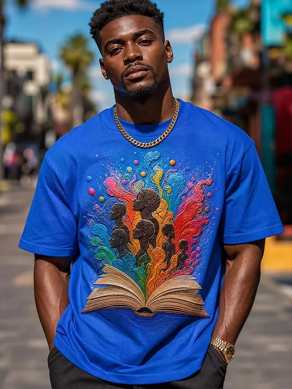 Men's Magic of Reading Print Casual T-Shirt