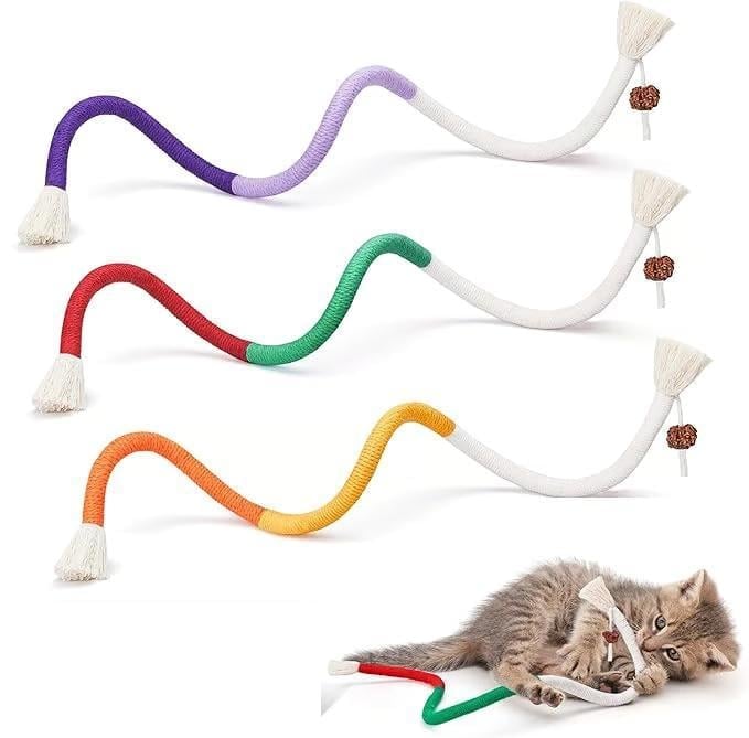 Catnip Chew Rope Toy - Natural, Safe Tooth Cleaner for Indoor Kittens