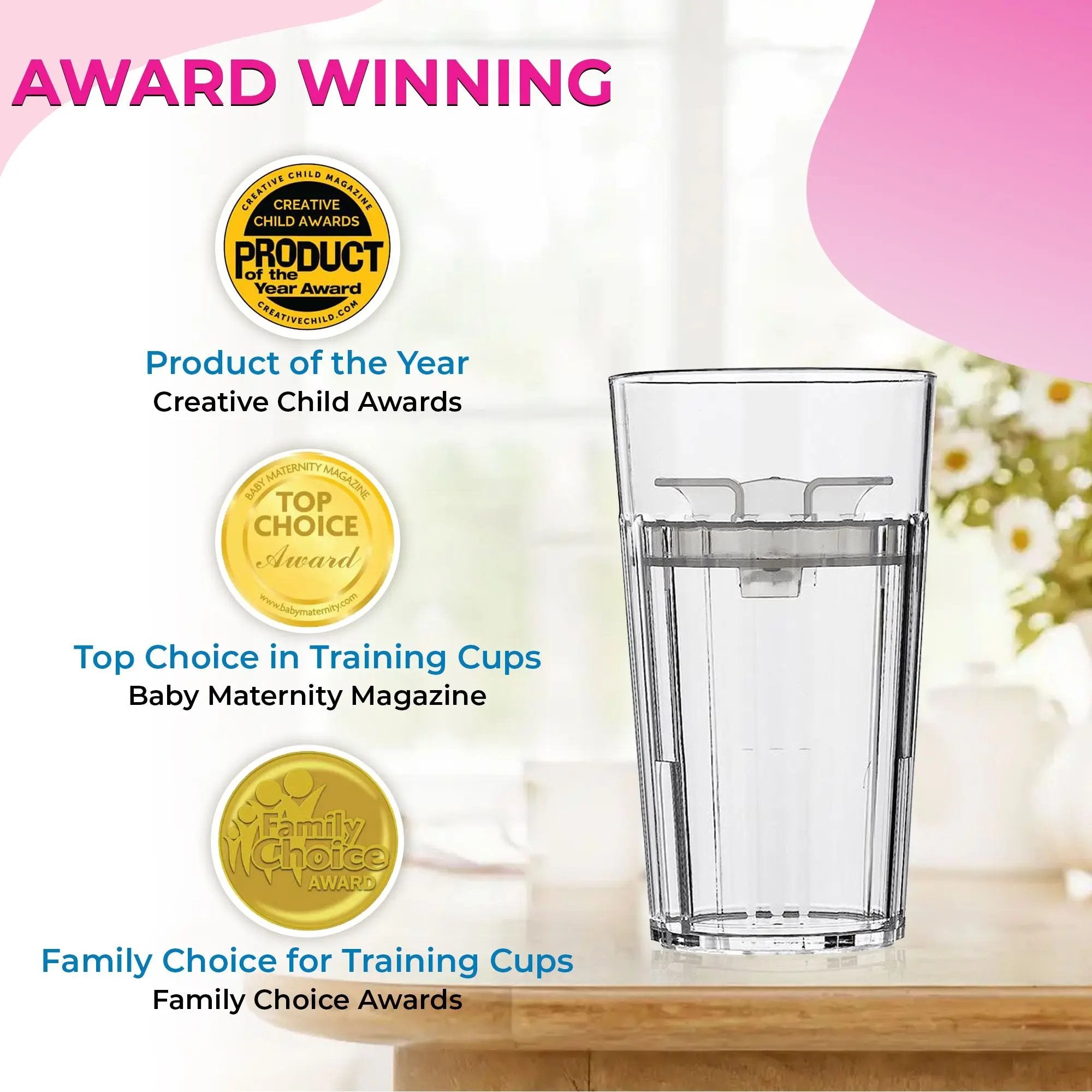 🍼 Safe Toddler Training Cup | Unbreakable 360° Rim Design