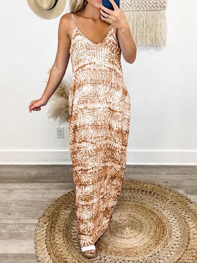 Women's Casual Tie Dye Sleeveless Dress