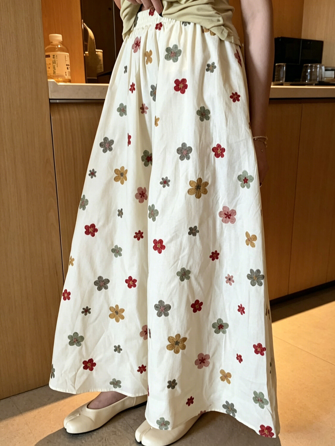 Women's Ditsy Floral Graphic Print Casual Wide Leg Pants