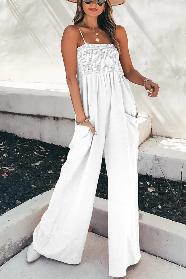 Women's Solid Color Stay A While Gauze Casual Jumpsuit