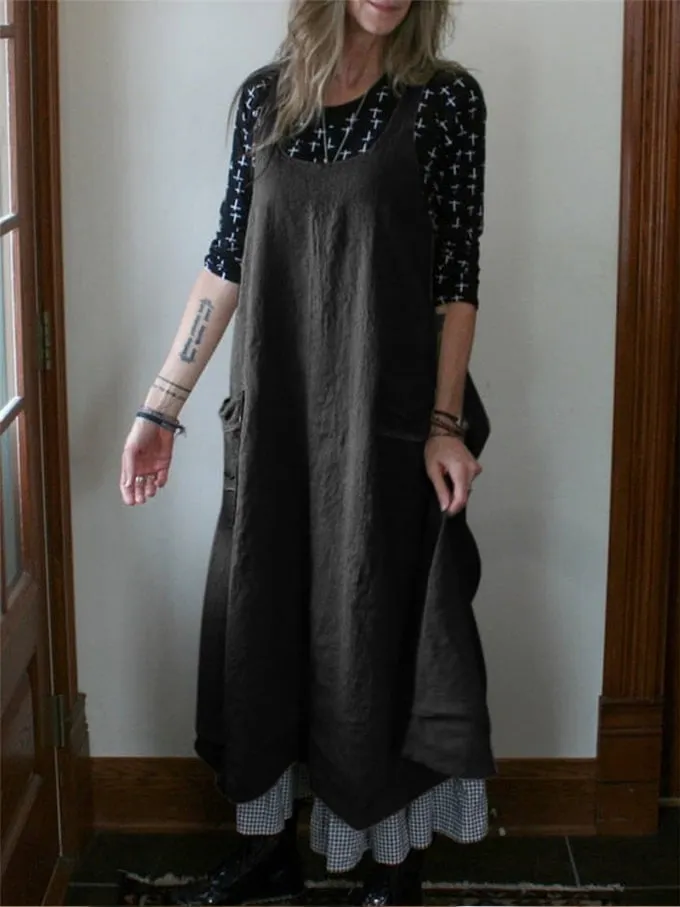 Women's Loose Casual Plus Size Suspender Dress