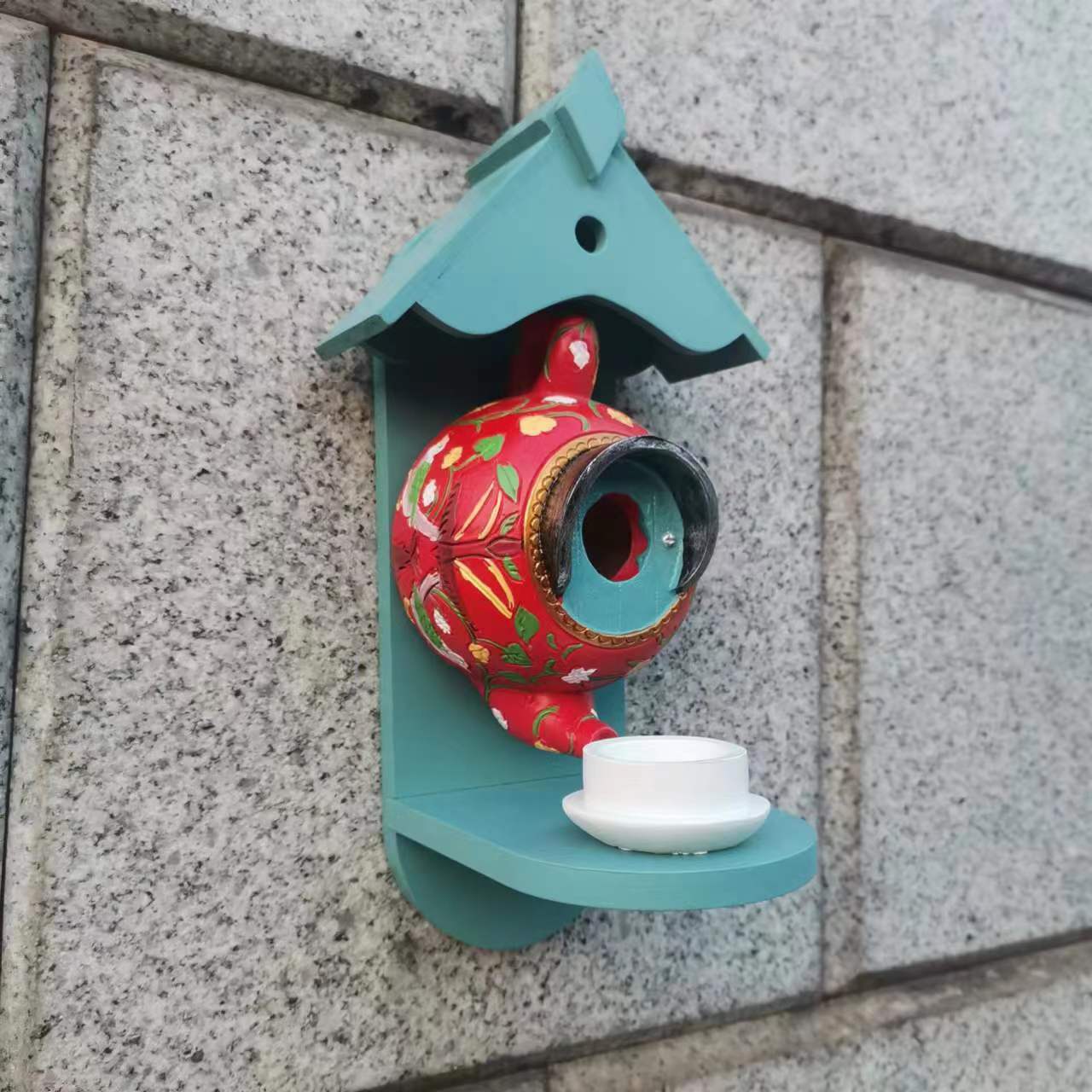 🎁TODAY 57% OFF🎁 William Morris Teal Teapot Bird House