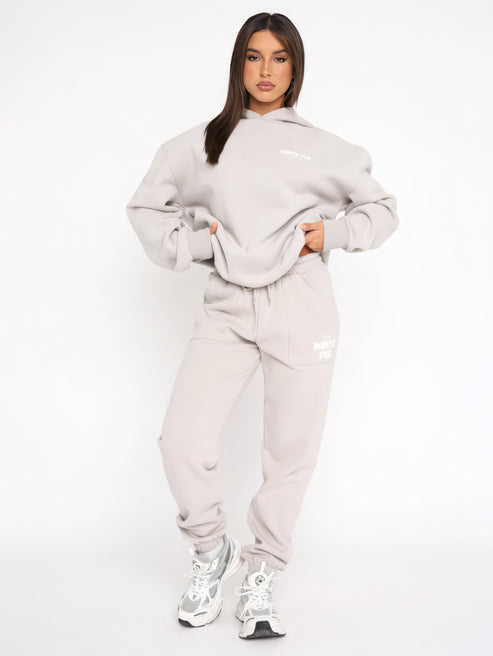 White Fox Hoodie Grey