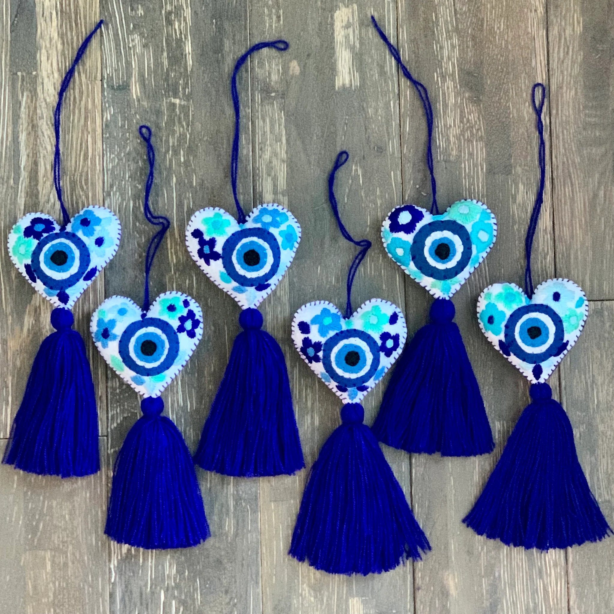 Evil eye heart embroidered tassel🎅Best Christmas Gift