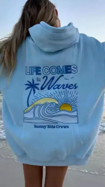 Life Comes In Waves Hoodie
