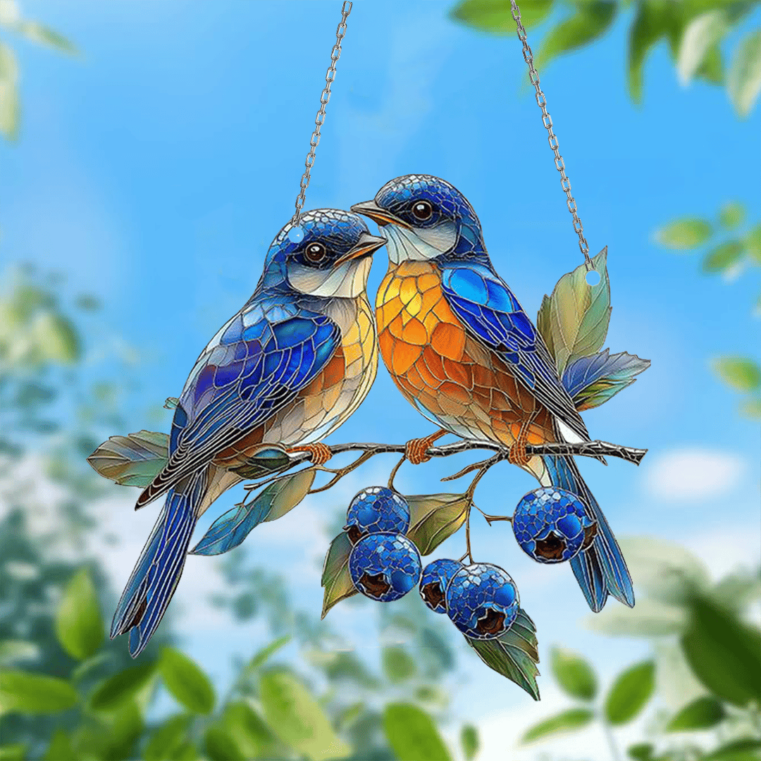 🔥LAST DAY 50% OFF - 🐦💙Bluebirds Suncatcher Ornament
