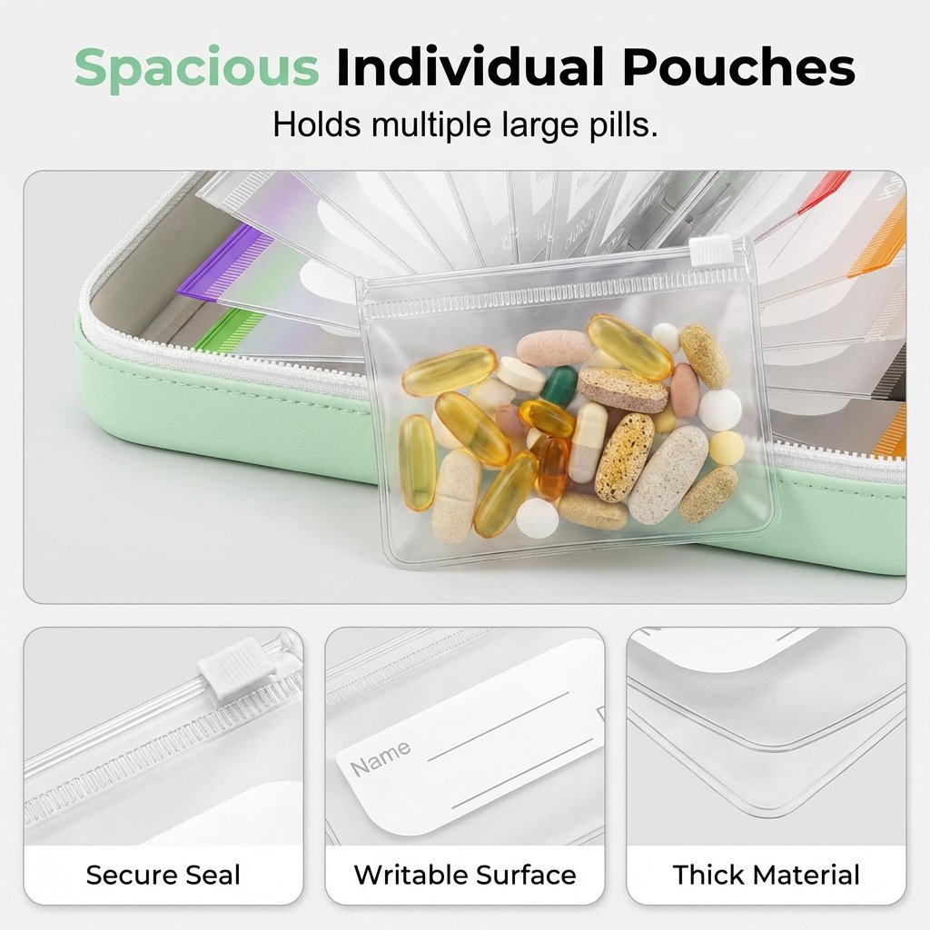 🏆 Last Day Special Price £9.99 ! 💊A8 Waterproof Pill Pouch Set – 7 to 14 Days of Meds & Vitamins💧Waterproof & Crush-Resistant Shell