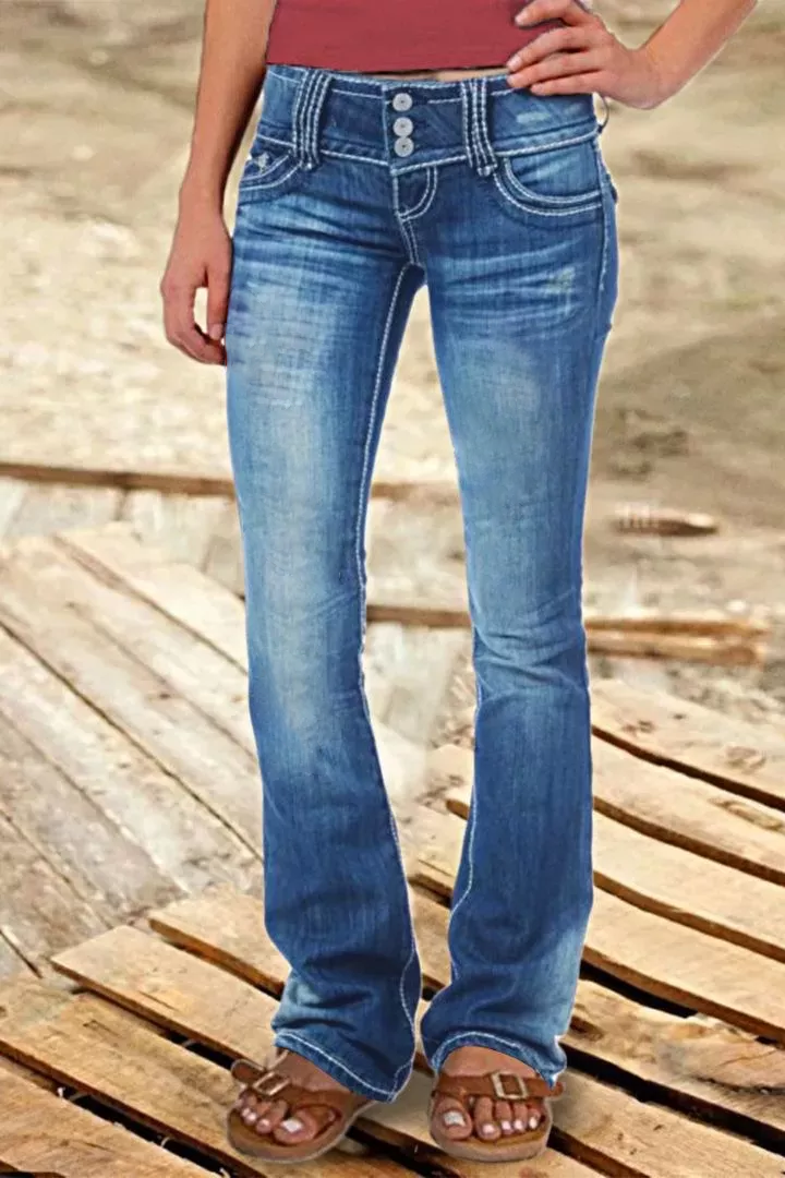 🔥🔥🔥🔥MIDIROSS Vintage Low Waist Ripped Button Up JeansBuy 2 free shipping