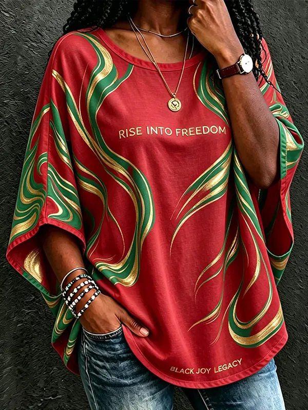 Women's Rise Into Freedom Black Joy Legacy Print Long Sleeve T-Shirt