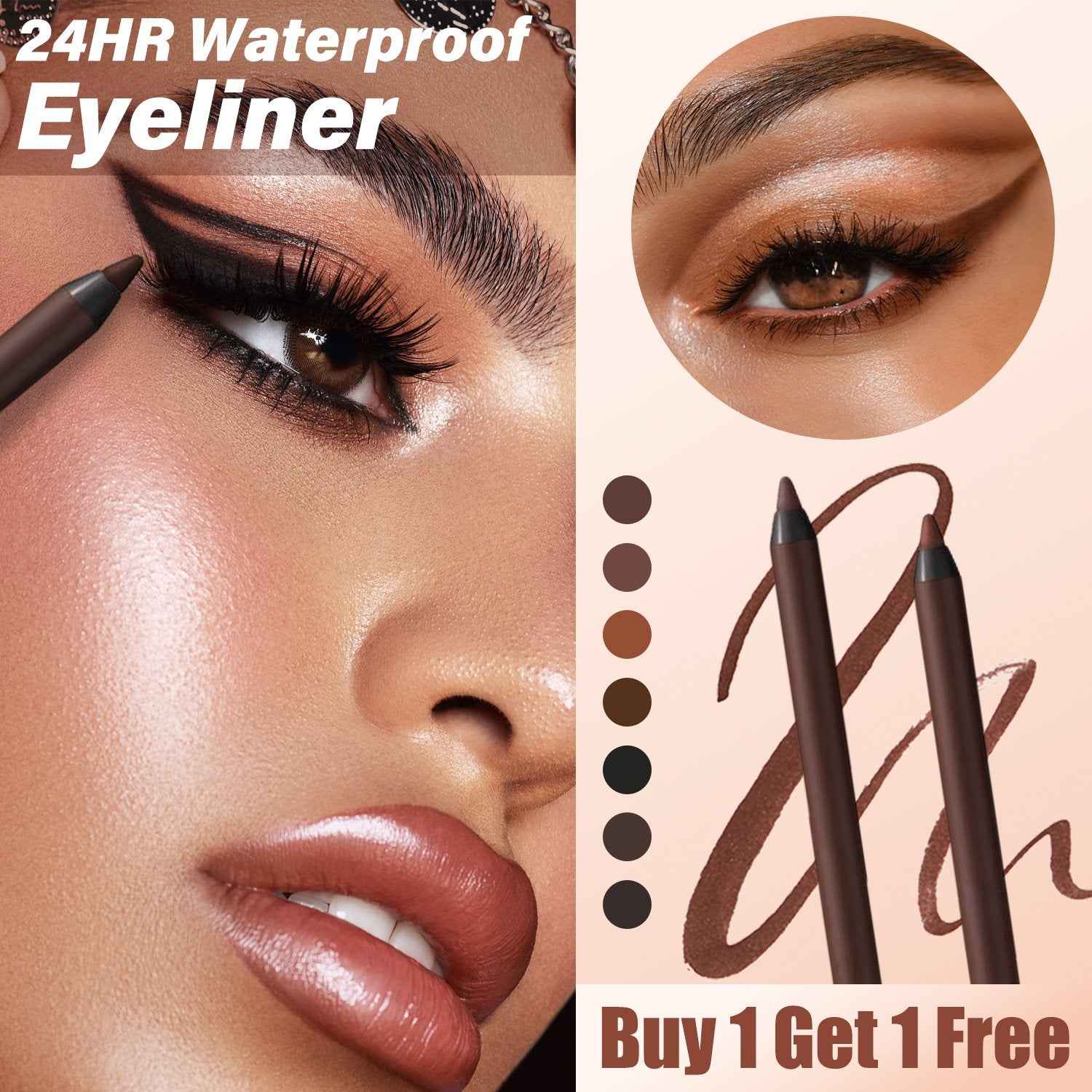 ⚡50K+ SOLD! 🌟24 HR Waterproof Eyeliner Duo Sharpenable Eye Pencil