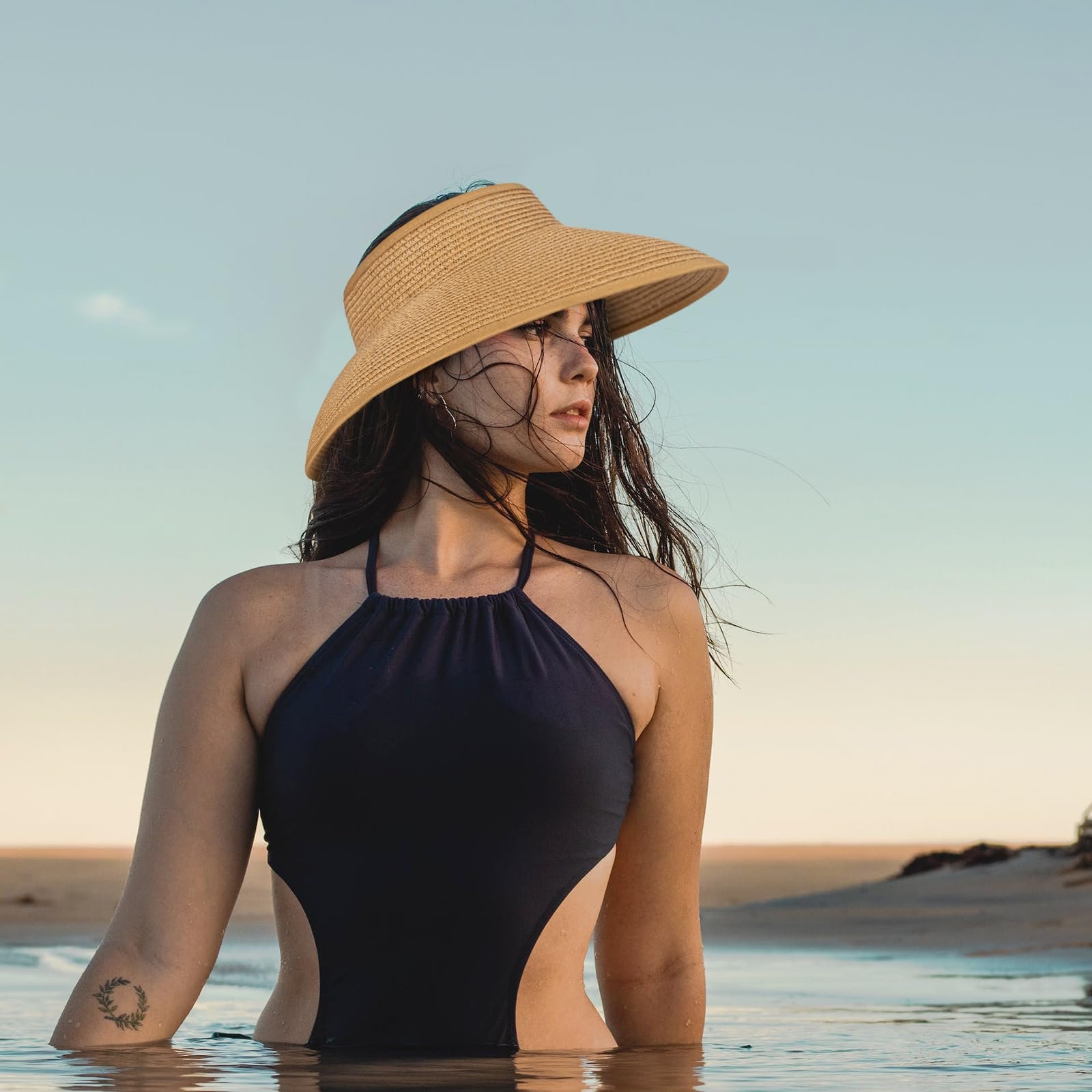 🔥LAST DAY 49% OFF - Women's 2024 Summer Solid Color Bow Design Wide Brim Straw Hat