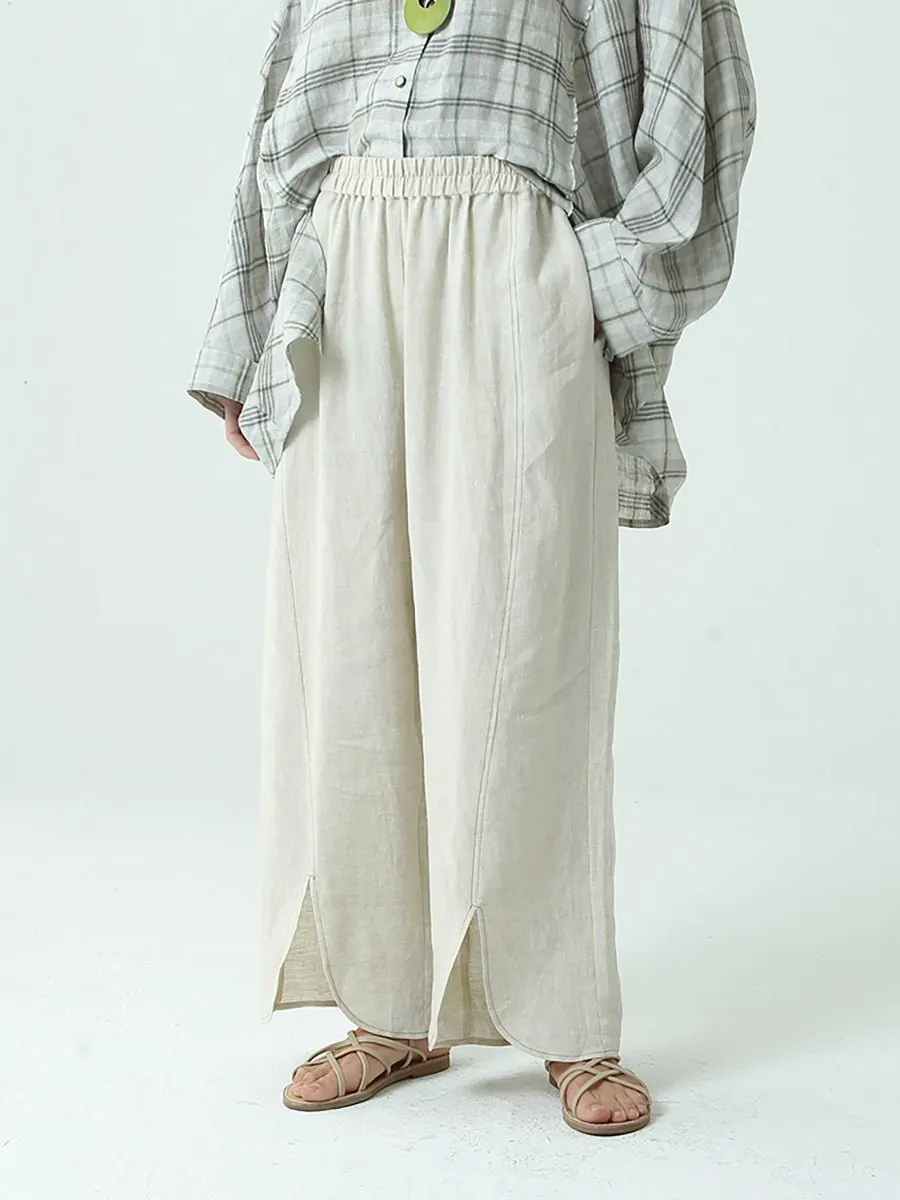 Women's Cotton Linen Loose Wide Leg Pants