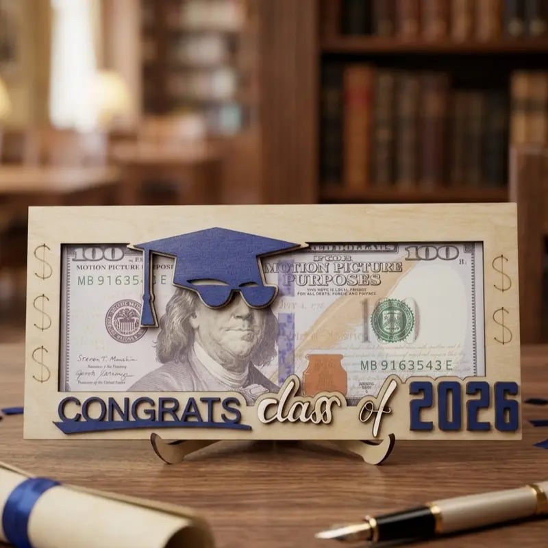 🔥Last Day 50% OFF - Graduation 2026 Money Holder-Unique Wooden Cash Gift Box for Class of 2026🎓