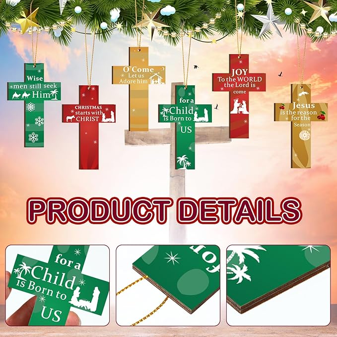 💥Christmas Sale 57% Off -🌲Hanging Wooden Cross Decoration