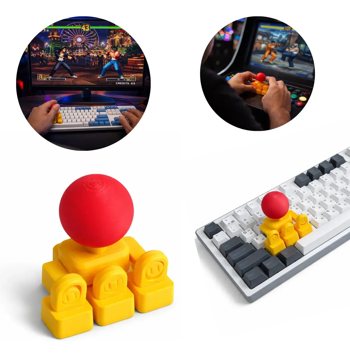 🕹️ Mini Plug‑On Keyboard Arcade Joystick – Snap‑On Retro Controller for PC