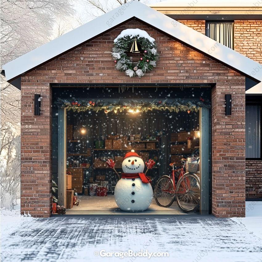 Garage Buddy | Snowy The Snowman | Christmas Garage Door Cover