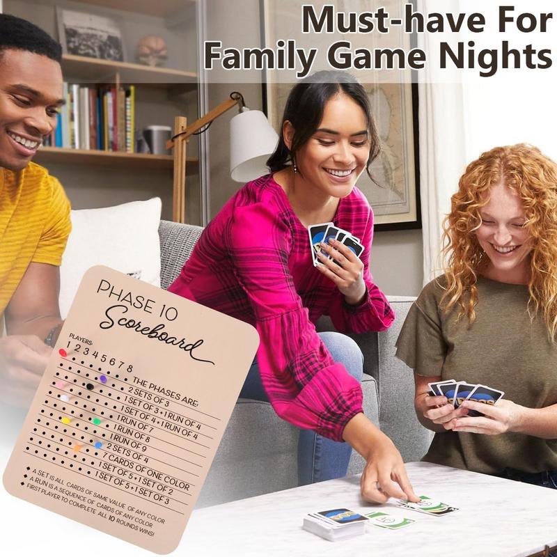 🔥Last 4 hours Sale: Save $20-💥Wooden Phase 10 Score Board