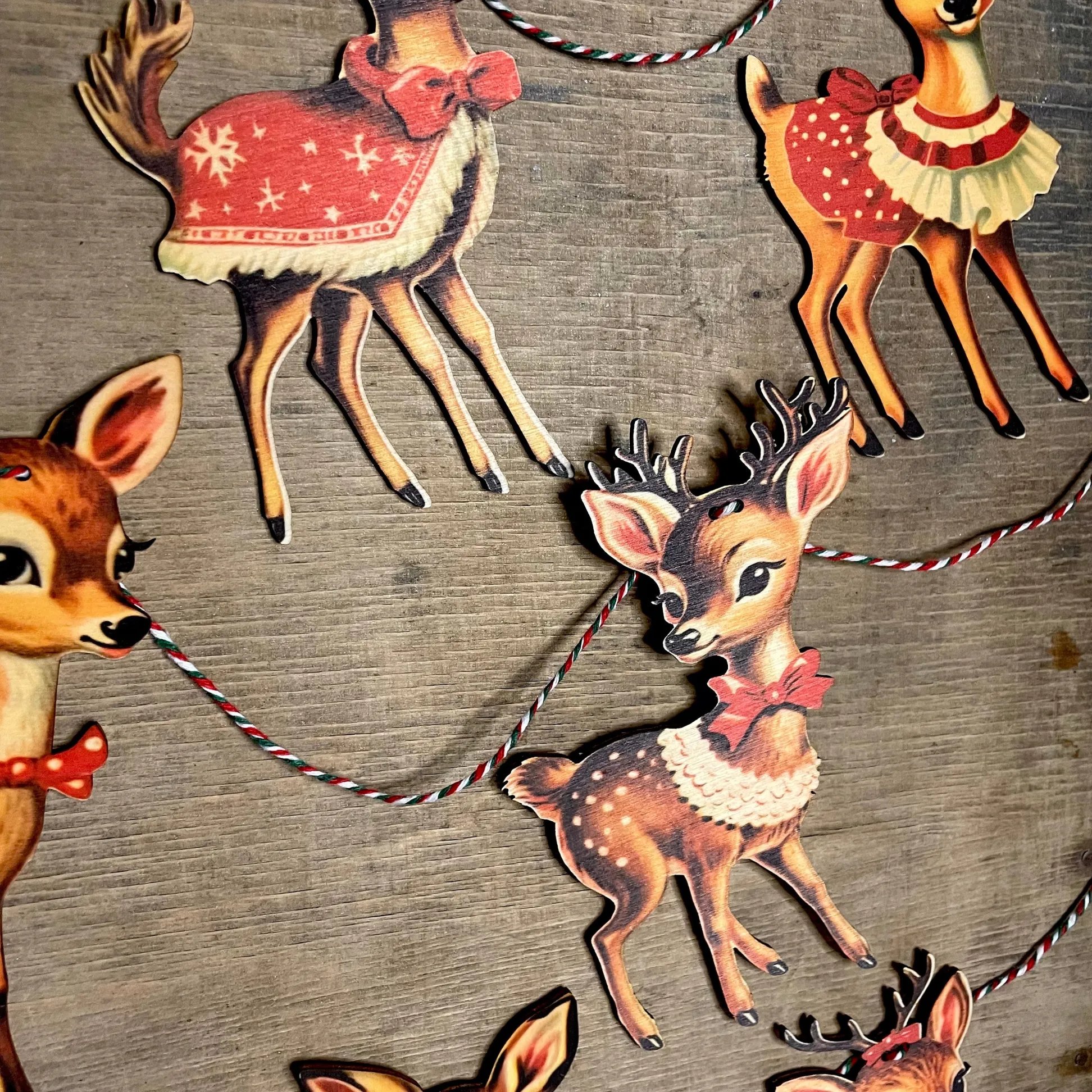 Christmas Vintage Bunting Wooden🎄