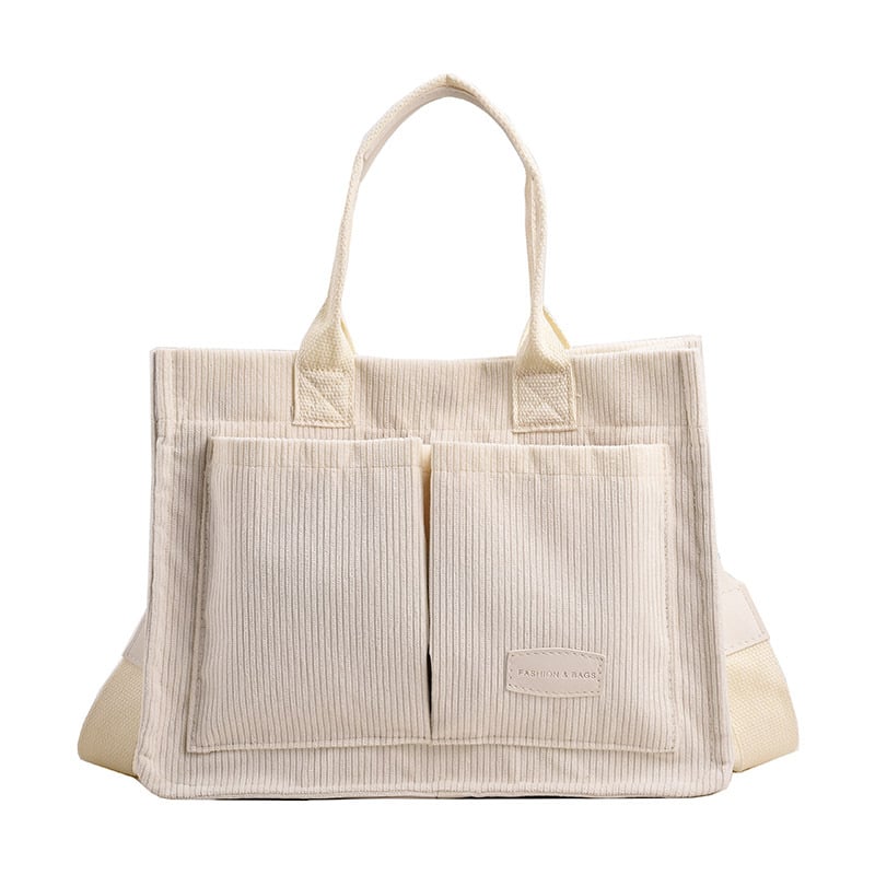 Corduroy Solid Color Tote Bag, Shoulder Bag🔥(Buy 2 Free Shipping)