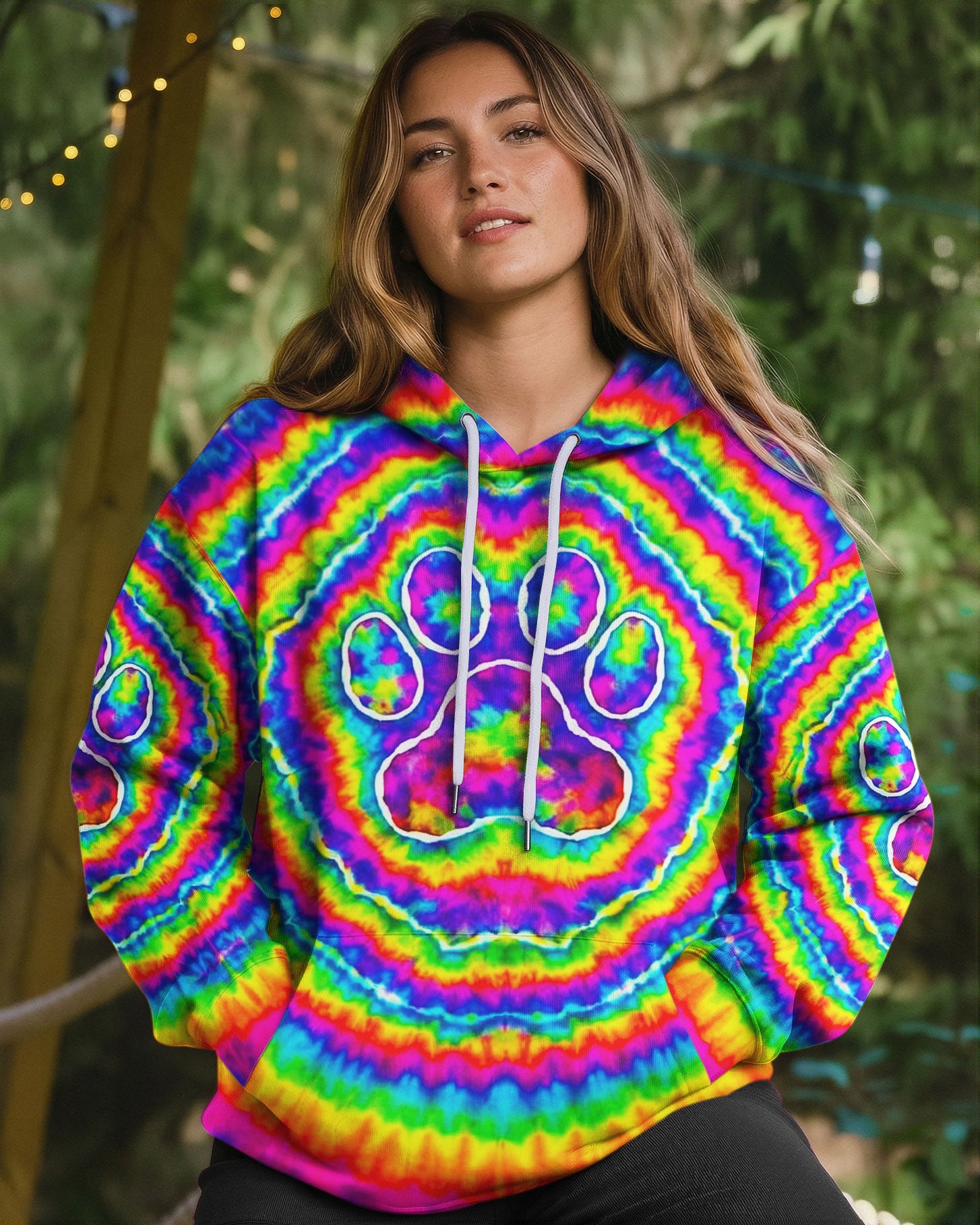PAW PRINT COLORFUL SWIRL ALL OVER PRINT  - TLNO0501261