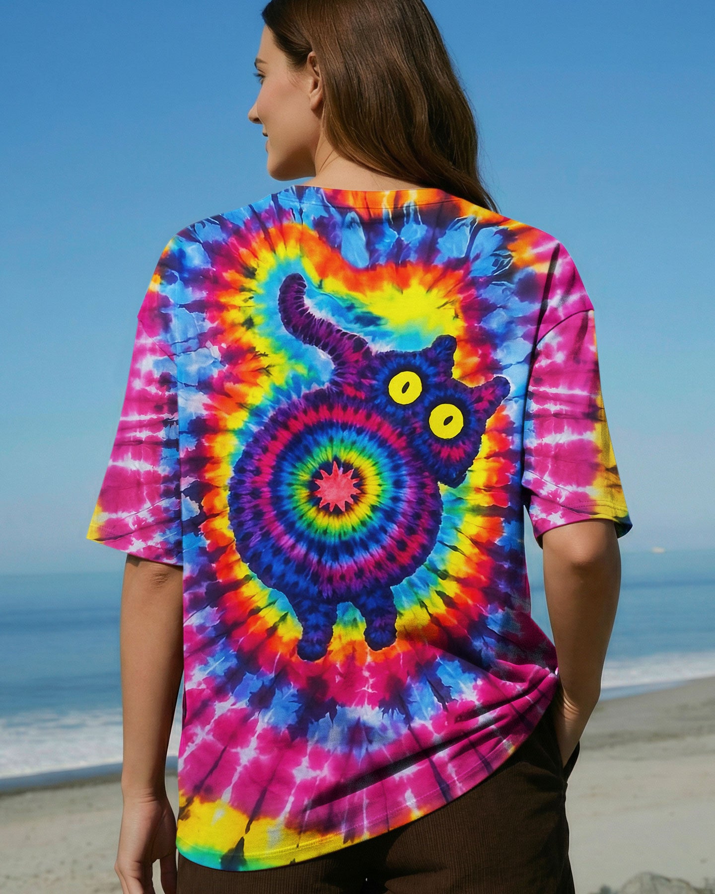 CAT COLORFUL SWIRL PATTERN ALL OVER PRINT - TLNO2412252