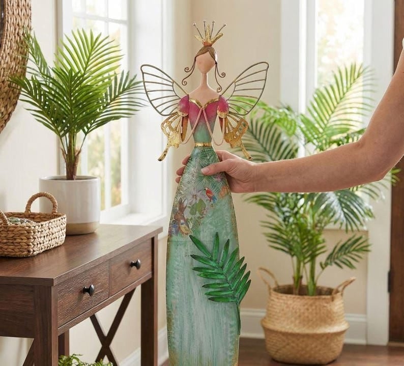 Whimsical Fairy Garden Metal Statues – Enchanted Angel Decor