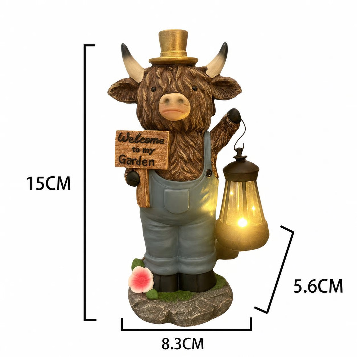 🔥HOT SALE 49% OFF🐮Handcrafted Highland Cow Solar Garden Lantern Statue – Cozy Farmhouse Outdoor Decor