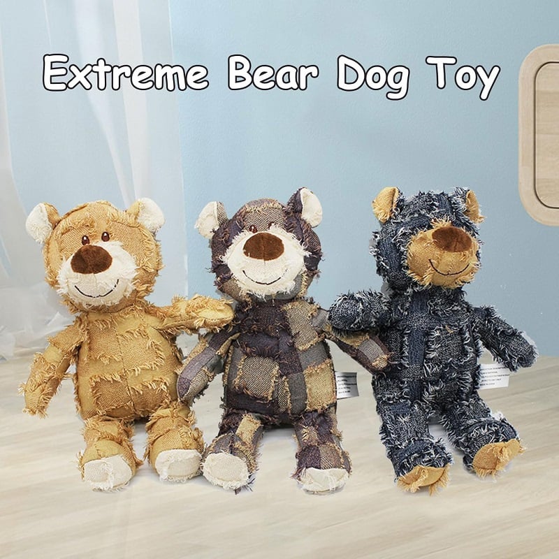 Indestructible Robust Teddy Bear Dog Toy - Training Interactive Play Dog Toys for Aggressive Chewers