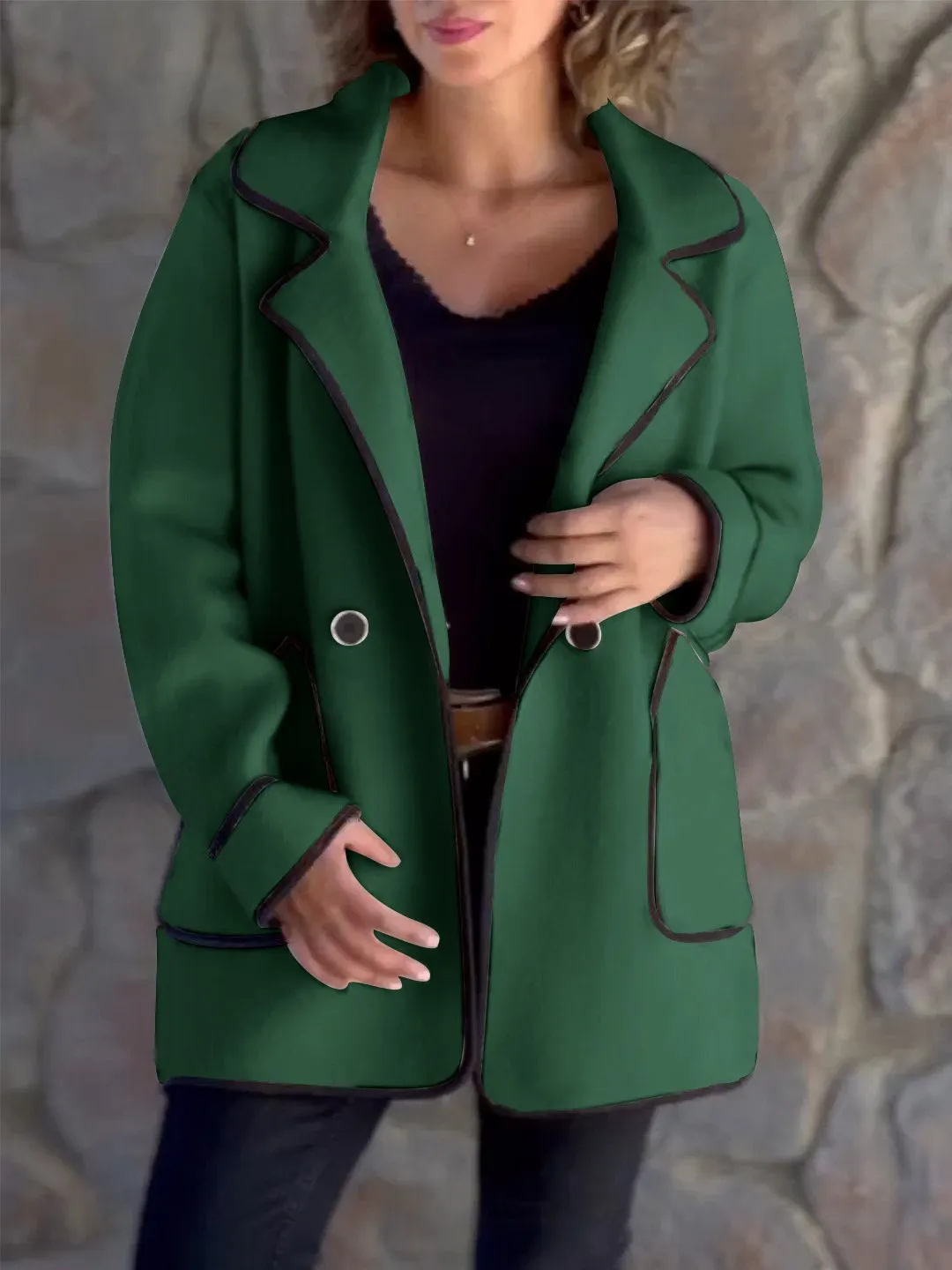 Women's Contrast Color Casual Jacket (Buy 2 Free Shipping)