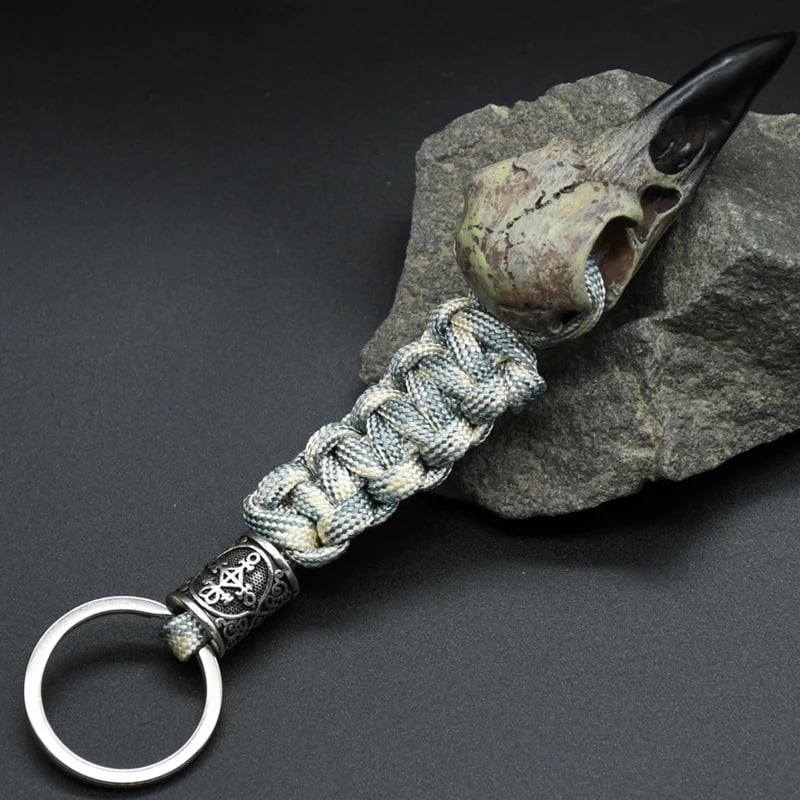 🔥Last 4 hours Sale: Save $10-💀Vikings Eagle's Head-Odin Crow Skeleton Keychain