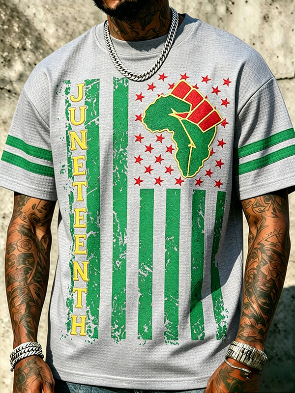 Men's Juneteenth Powerful Fist Art Print T-Shirt