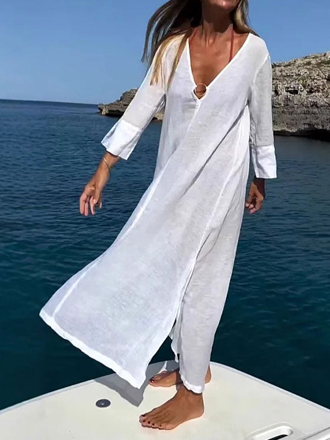 Women's Casual Holiday V Neck Dress