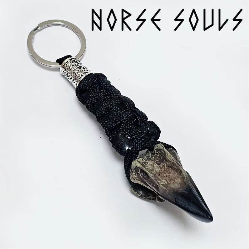 🔥Last 4 hours Sale: Save $10-💀Vikings Eagle's Head-Odin Crow Skeleton Keychain