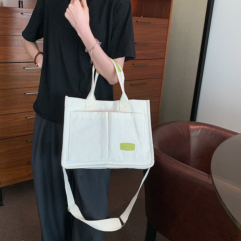 Corduroy Solid Color Tote Bag, Shoulder Bag🔥(Buy 2 Free Shipping)