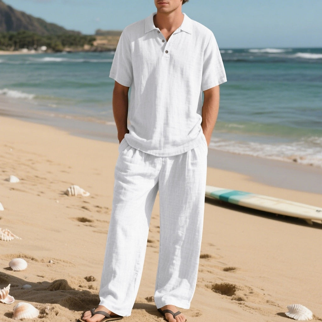 Cotton Linen Shirt and Pants Set