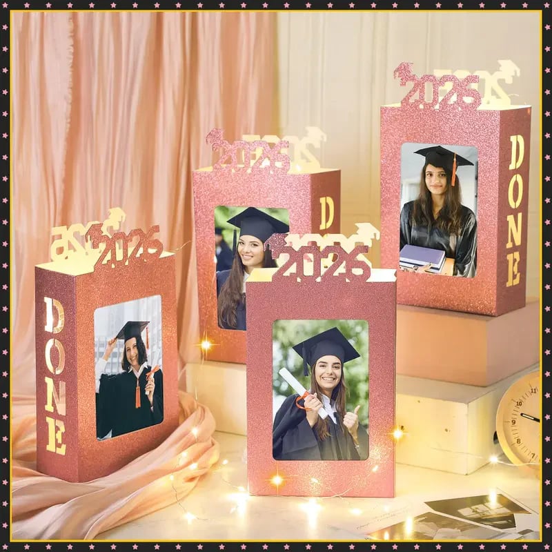 4/8Pcs Graduation Centerpieces for Class of 2026 Fit 4x6in Photo | Fillable Picture Box