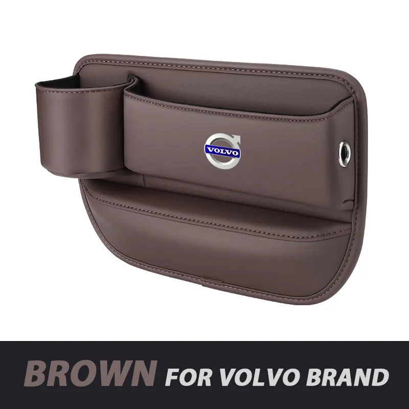 Azemov📣50% OFF Hot Sale! 🔥Exclusive Logo Leather Car Seat Storage Box With Water Cup Holder