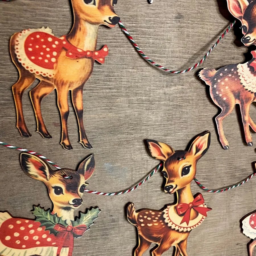 Christmas Vintage Bunting Wooden🎄