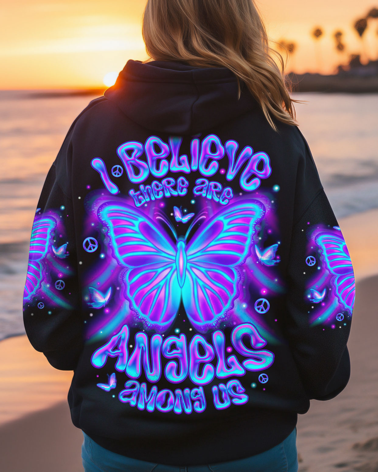 I BELIEVE THERE ARE ANGELS AMONG US BUTTERFLY  ALL OVER PRINT - TLNO1612252