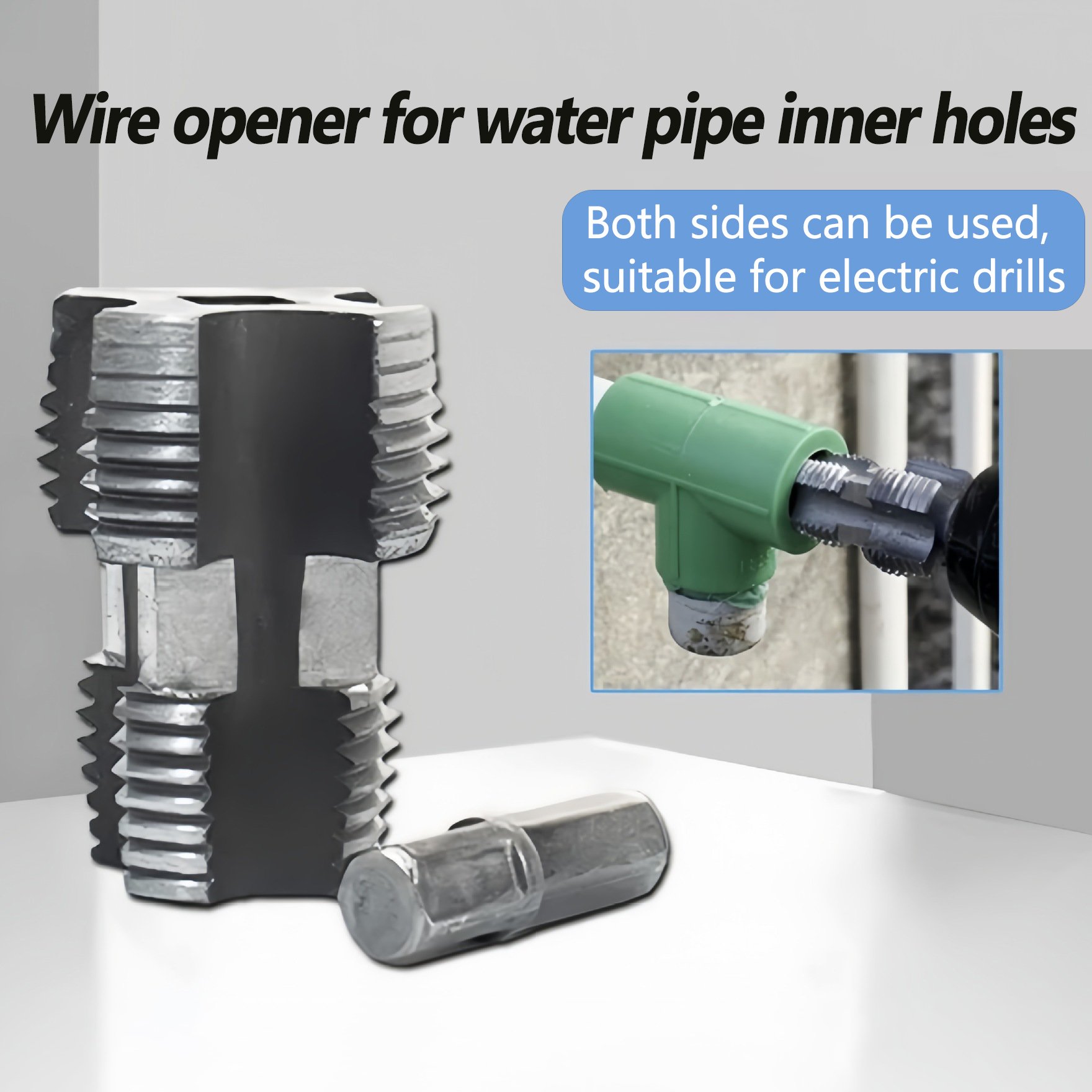 🔥Last 4 hours Sale: Save $20 -Electric Drill Compatible PVC Pipe Threader Kit with Various Die Sizes