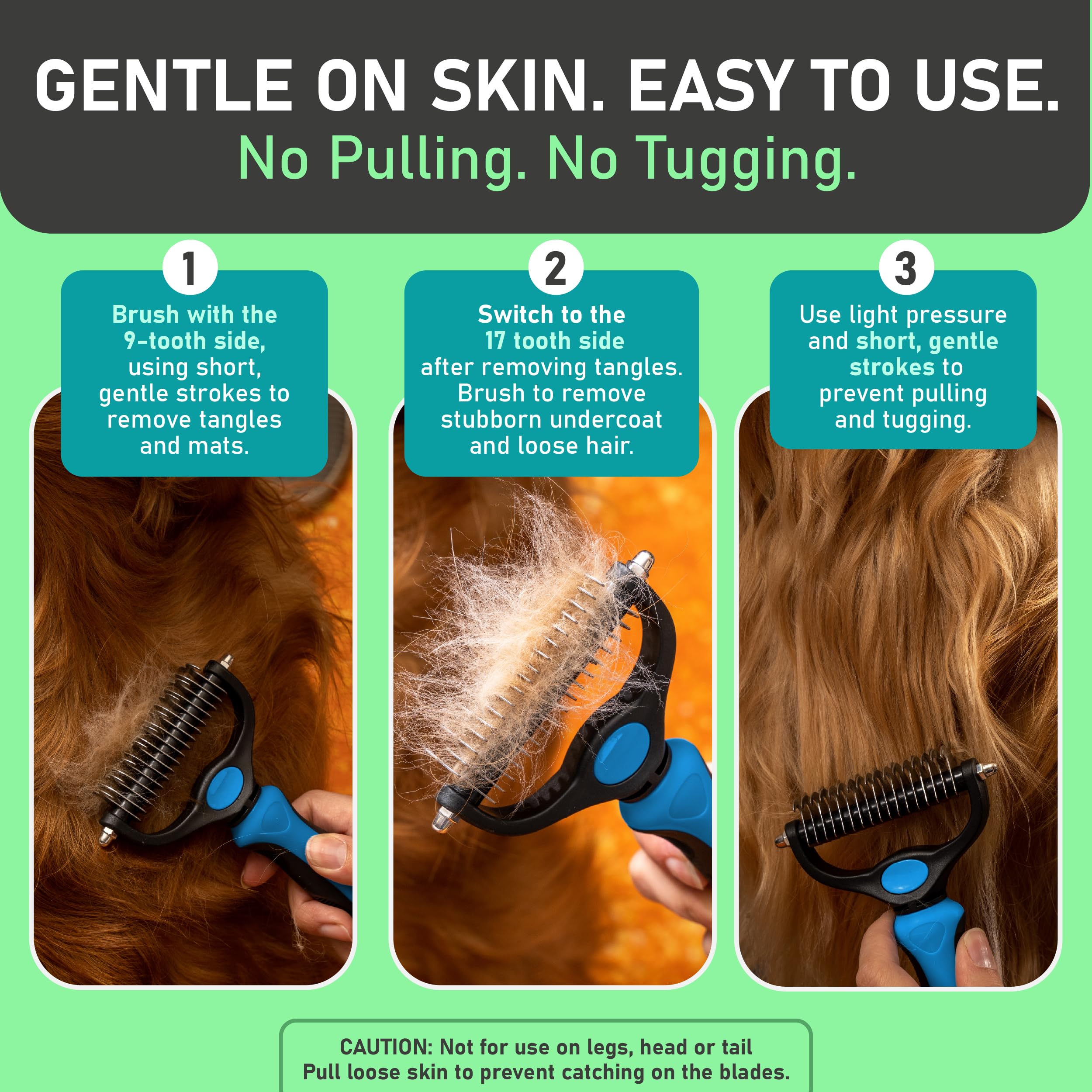 🔥Hot Sale 50% OFF!!🐾Professional Double-Sided Pet Grooming Rake ✨ Undercoat Deshedding Tool for Dogs & Cats 🐶🐱