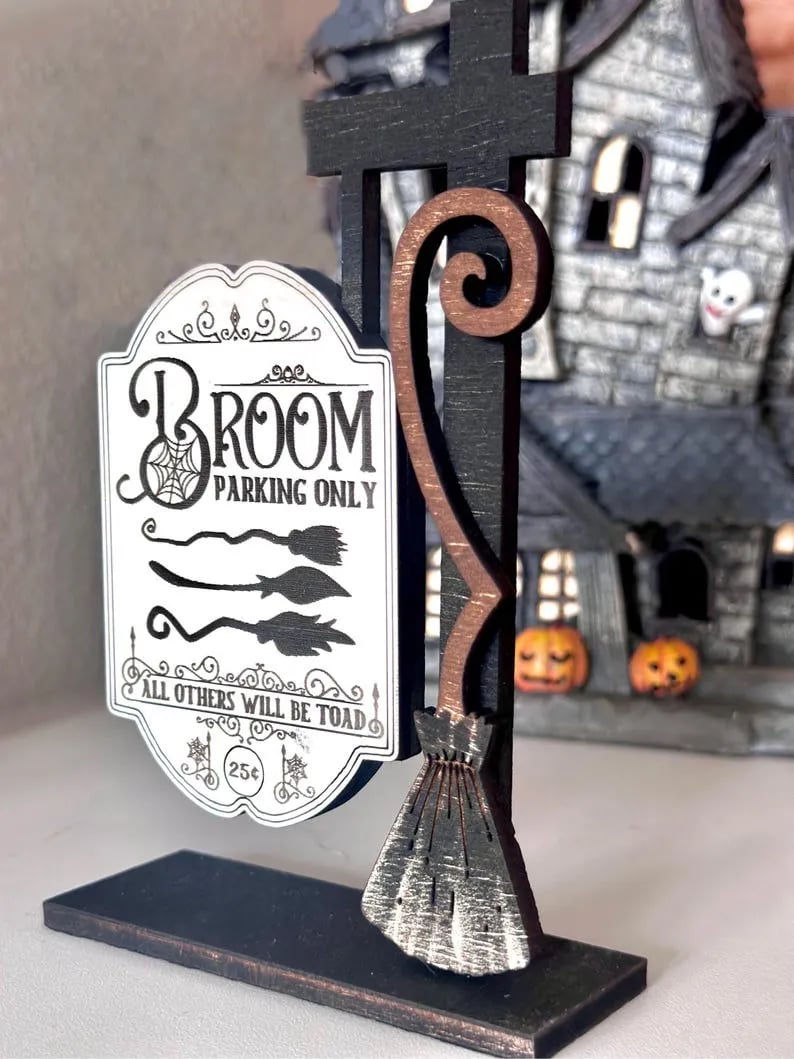 🧹Broom Parking Halloween Mini Sign