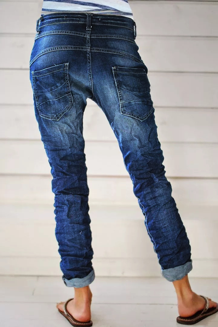 (Hot Sales) Midiross Vintage Button Fly Stitch Trim Low Waist JeansBuy 2 free shipping