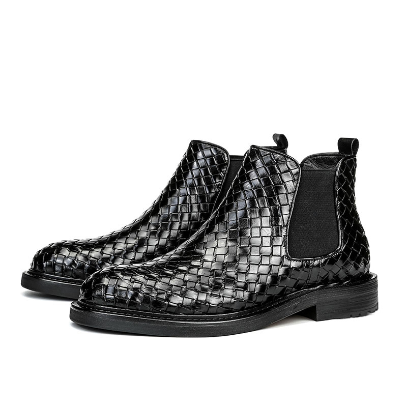 2024 New Men's Leather Braided Ankle Boots