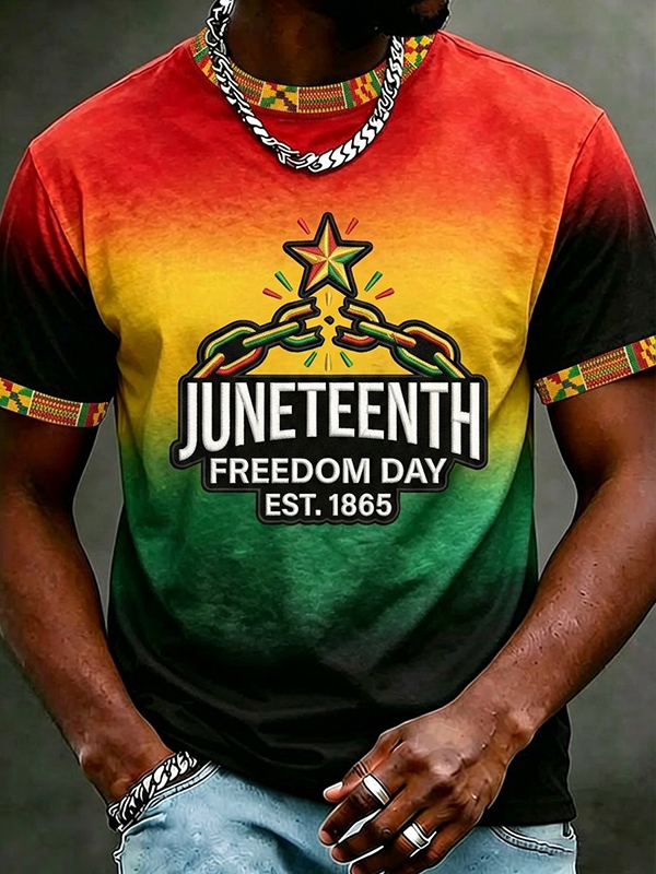 Men's Juneteenth Freedom Day Art Print T-Shirt