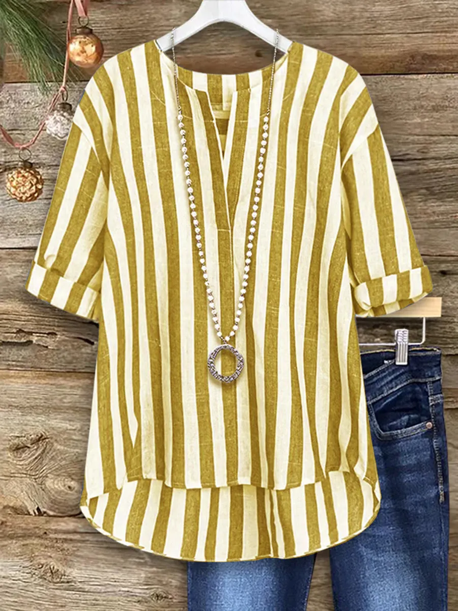 Women's Two-tone Striped Top