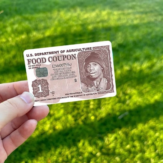 Tyrone Biggums themed credit card stickers