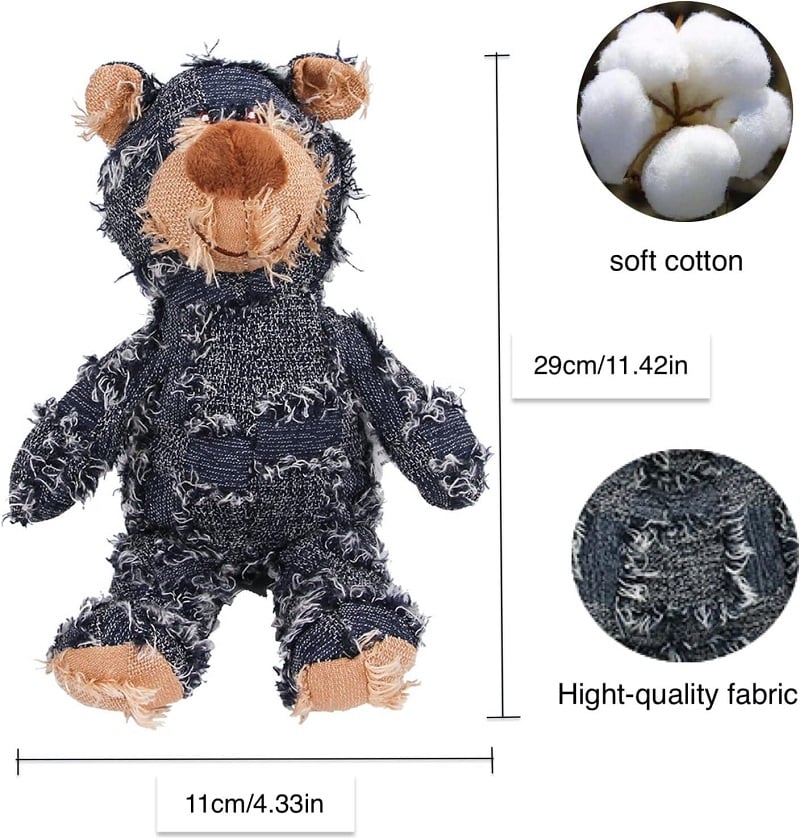 Indestructible Robust Teddy Bear Dog Toy - Training Interactive Play Dog Toys for Aggressive Chewers